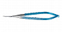 Микроножницы с круглой ручкой, острым кончиком, изогнутым лезвием 13,5 мм, прямые, общ. длина 130 мм
